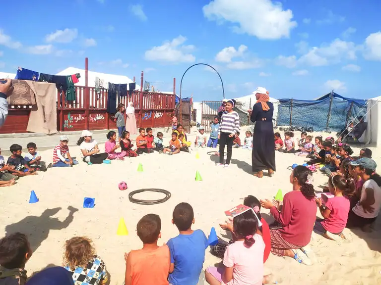 Shelter centre for displaced people in the Middle East