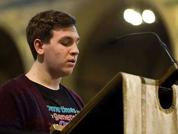 Speaking at Mass for experienced volunteers