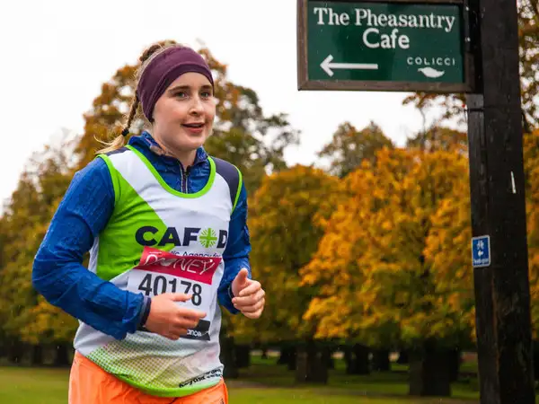 Molly Running the Virtual Marathon